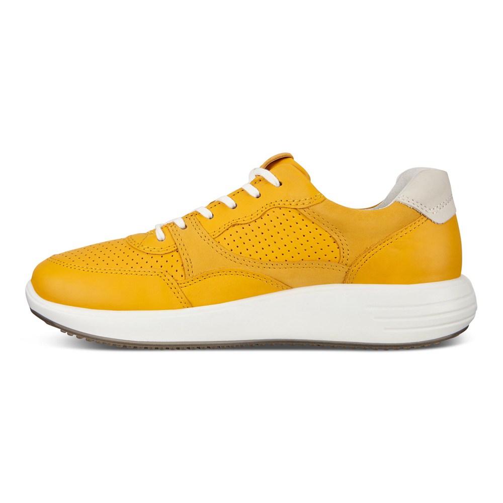 Womens Sneakers - ECCO Soft 7 Runner - Yellow/White - 2579BXJDZ